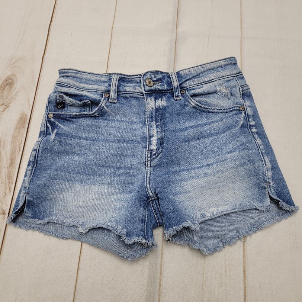 Kancan Levy high rise shorts raw hem stretch boho festival